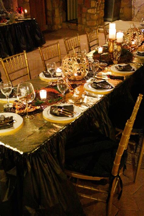 Try to give people at least two to three days notice, but a week is even better. Black and Gold Halloween Dinner Party - Jordan's Easy ...