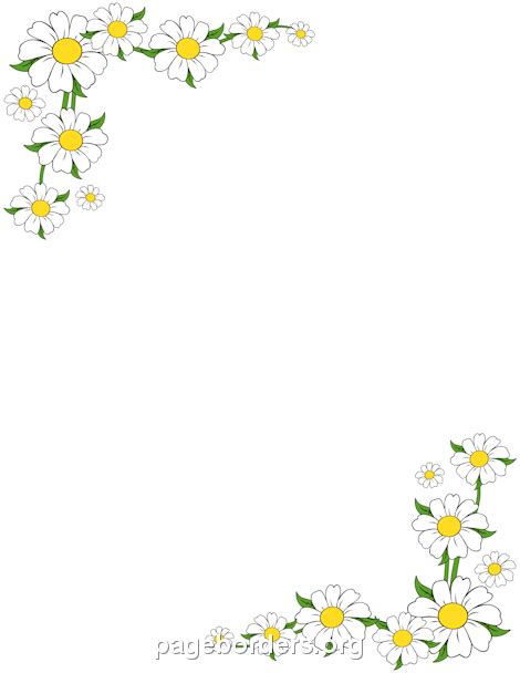 Printable Daisy Border Use The Border In Microsoft Word Or Other