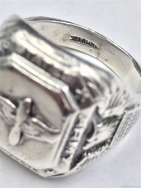 Authentic Wwii Usa Us Army Air Pilot Wings Sterling Ring Vintage Jewelry