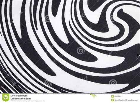 Black And White Fabric With Swirl Or Zebra Pattern Stock