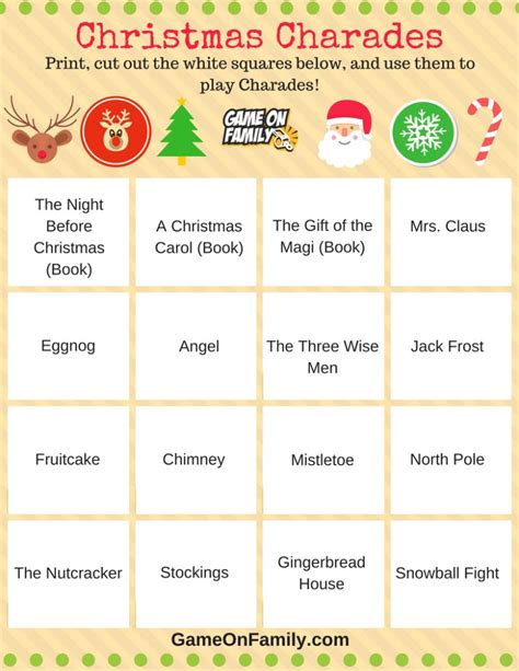 How To Play Christmas Charades Free Printable Games