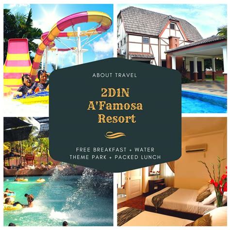It offers you three types of entertainment, namely the safari wonderland, water theme park and the each comes with additional complimentary packages. 2D1N A'Famosa Resort Melaka (end 5/8/2019 5:15 PM)