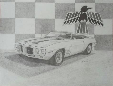 1969 Pontiac Firebird Trans Am Convertible Drawing By Henry Hargrove Jr