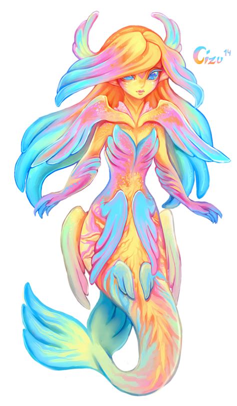 Summer Mermaid By Cizu On Deviantart Mermaid Art Mythical Creatures