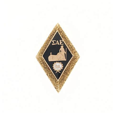 Sigma Alpha Epsilon Badge 14k Gold Black Enamel Fraternity C1905