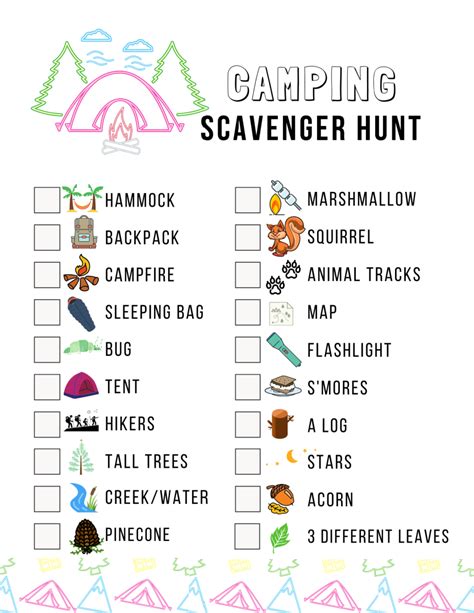 Camping Scavenger Hunt Printables Mom Wife Busy Life