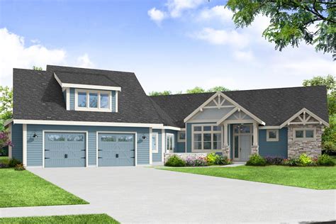 Handsome Craftsman House Plan With Vaulted Entry And Ornamental Beams