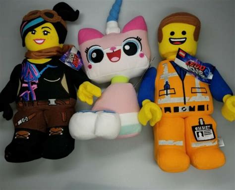 Lot Of 3 Lego Movie 2 Plush Dolls Unikitty Lucy Emmet Nwt