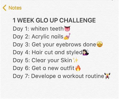 1 Week Glo Up Glo Up Back To School Glo Up Beauty Routine Checklist