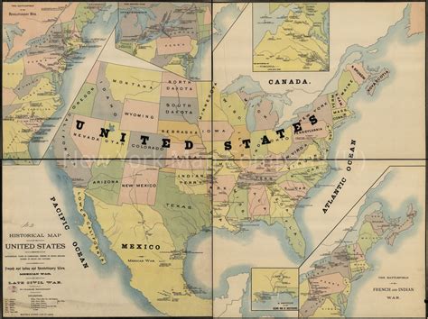 1890 Map Historical Map Of The United States United States Map