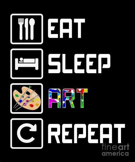 Funny Eat Sleep Art Repeat Painter Artist 1 Digital Art By Macdonald