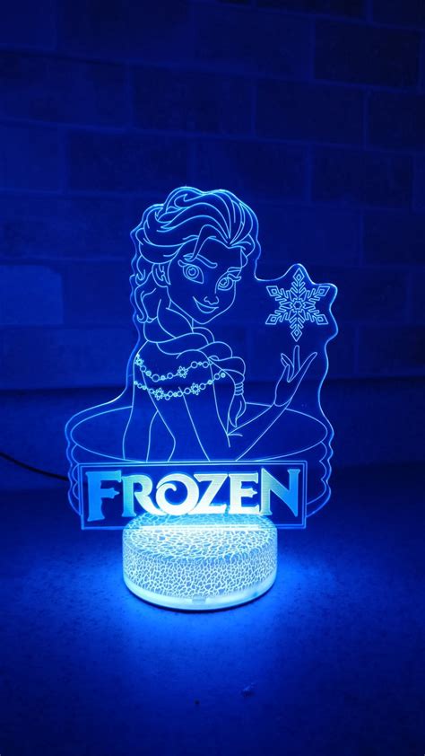 Frozen Elsa 3d Night Light Multi Color Changing Illusion Lamp For