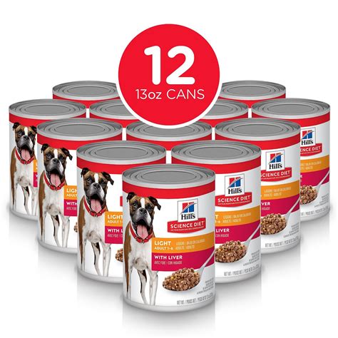 Hills Science Diet Adult Light With Liver Canned Dog Food 13 Oz Case
