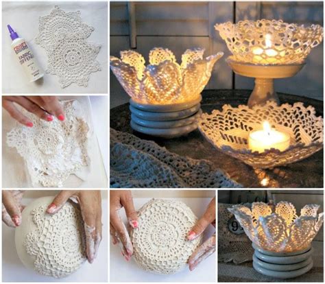 Doily Candle Holder Pinterest Best Ideas Recycled Crafts Balloon