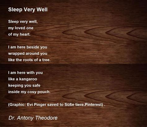 Sleep Very Well Sleep Very Well Poem By Dr Antony Theodore