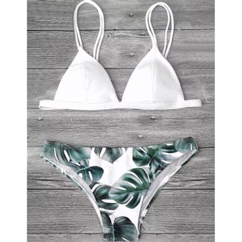 Brazilian Print Bikini Bikini Sexy Women Swimwear Green Leaves Pattern