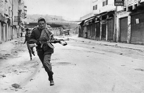 1976 Lebanese Civil War Palestinian Fighter In West Beirut Lebanon