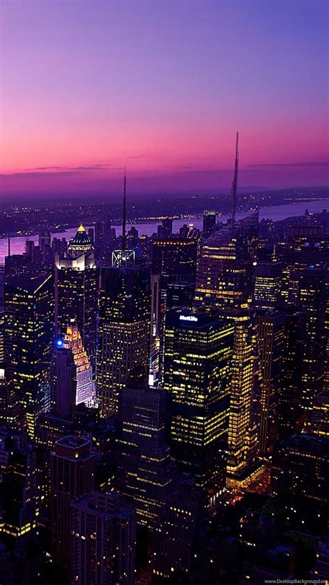 Sky View Of New York City Lights Desktop Wallpapers Desktop Background