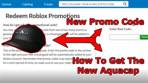 Roblox New Promo Code How To Get The New Aquacap Free Promo Code