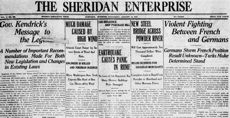 A Look Back In Time Jan 13 1915 Sheridan Wyoming Travel Guide