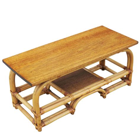 Great savings free delivery / collection on many items. Two-Tier Rattan Coffee Table with Mahogany Top For Sale at 1stdibs