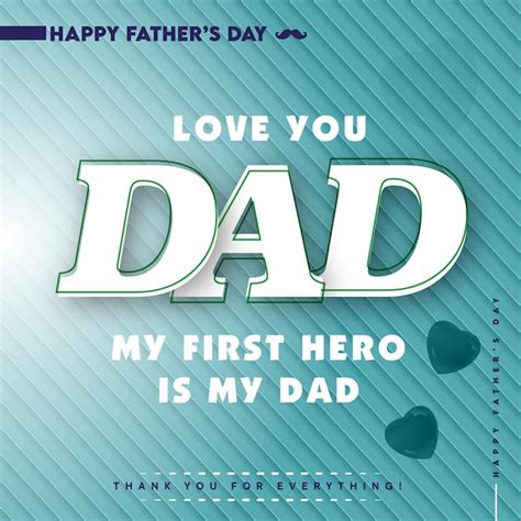 Te Amo Pai Meu Primeiro Herói é Meu Pai Feliz Dia Dos Pais Poster Vetor Premium