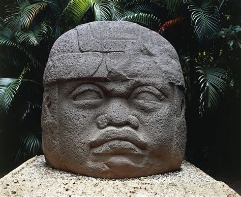 Monumental Stone Head La Venta Mexico Olmec Civilization 850 750 Bc