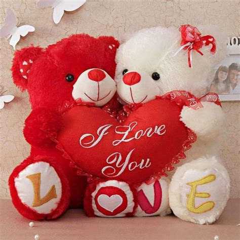 Buy Cute Couple Love Teddy Bears Holding I Love You Heart Online At