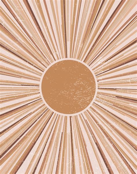 Large Sun Art Print Abstract Sun Wall Art Sun Rays Circle Print Sun