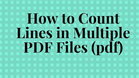 🤔 How To Count Lines In Multiple Pdf Files Pdf📁🗃️📂📌 Youtube
