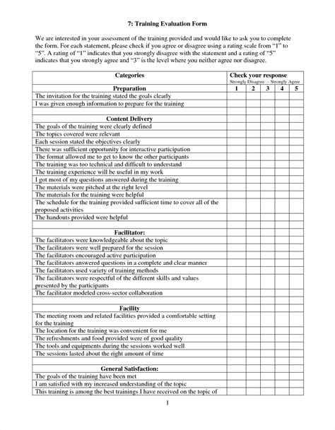 Training Evaluation Forms Templates Doc For Trainers Evaluation : mughals | Training evaluation ...