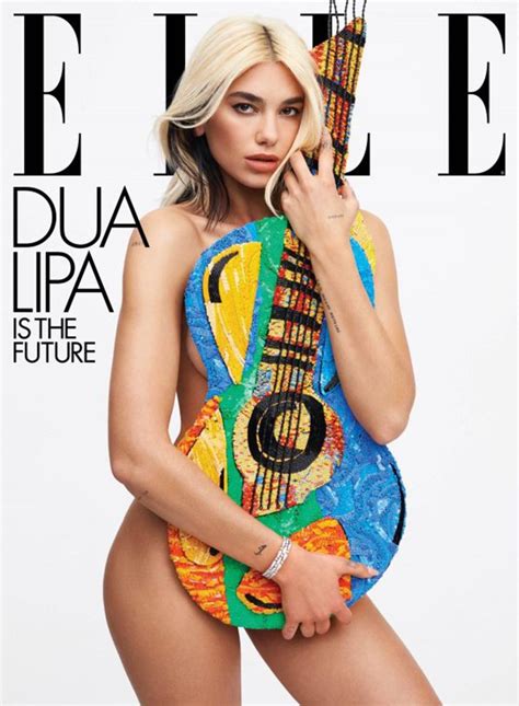 Dua Lipa Wears Nothing But A Sequined Moschino Guitar For Her Elle