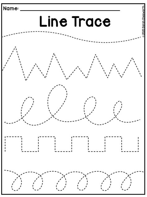 Line Tracing Worksheets Preschool Free