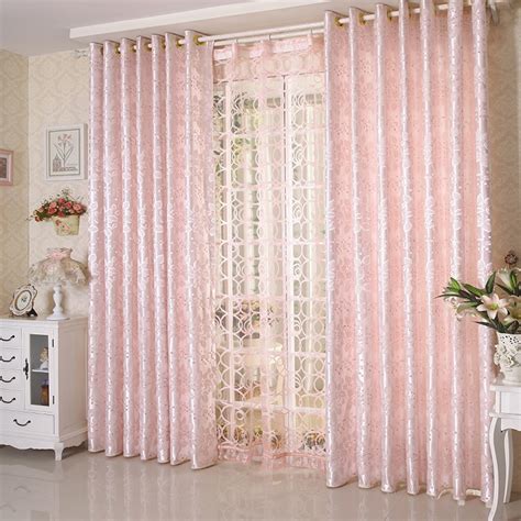 Jacquard Light Pink 60 Shade Curtain For Living Room Princess Bedroom