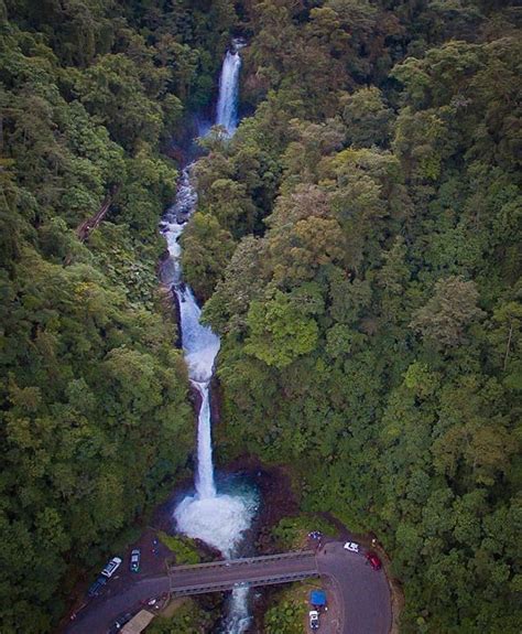 The Five Waterfalls Of La Paz Waterfall Gardens From Above