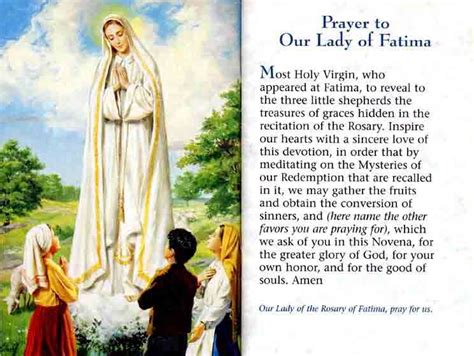 Our Lady Of Fatima Prayer Our Lady Appeared To The Children Seven