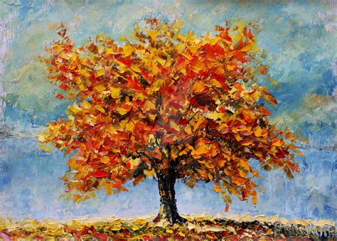 Autumn Landscape Palette Knife Painting Available By Rybakowcom On