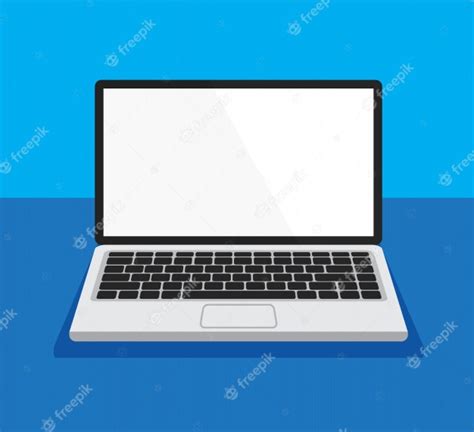 open laptop   trendy flat style empty  blank display screen computer mock  isolated