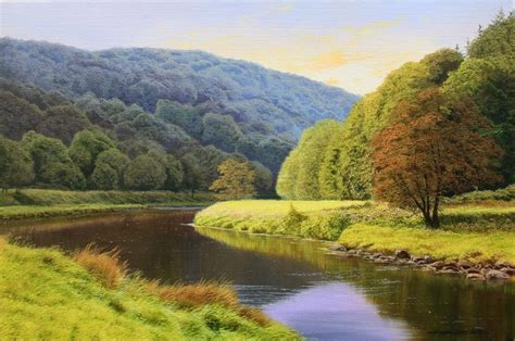 Michael James Smith Evening In The Wye Valley Original Oil Painting