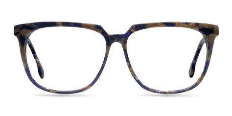 Capucine Square Blue Floral Glasses For Women Eyebuydirect