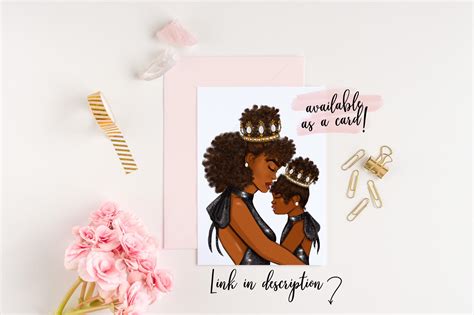African American Mothers Day Art Print Mother And Daughter Etsy