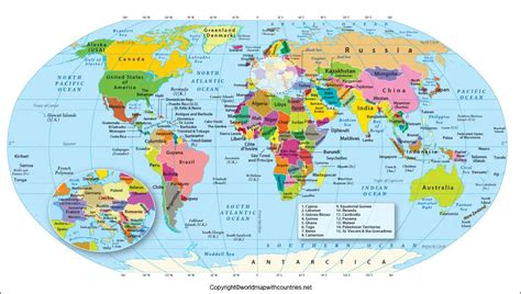 World Map With Continents And Countries Name Labeled World Map With