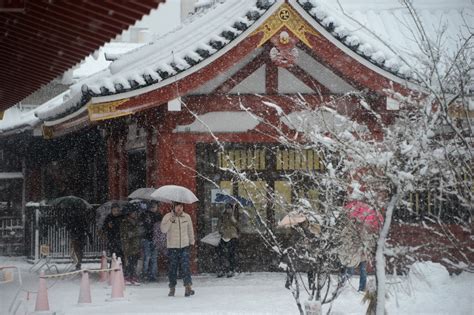 Tokyo Snow Disrupts Flights Causes Chaos In Streets Photos Huffpost