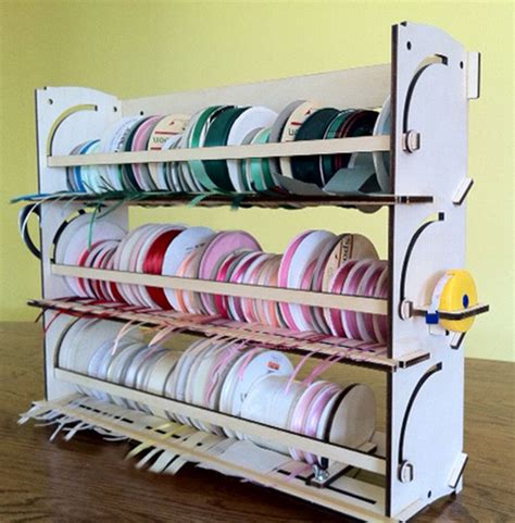 Ribbon Holder Storage Rack Organizer Holds 80 Spools No Etsy Ribbon