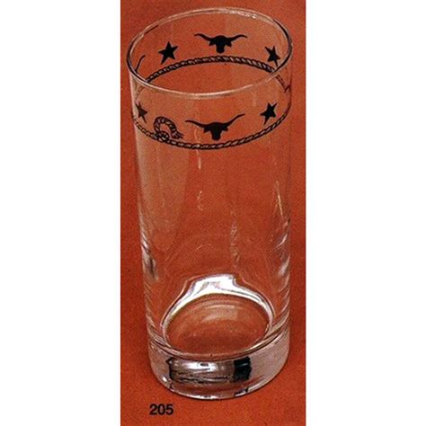Western Water And Iced Tea Glasses Ropes Stars And Longhorns 15 5 Oz 4 Pieces Buy Western Water