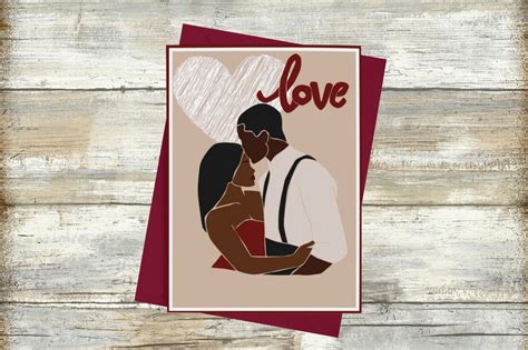 Black Couple Black Love Valentines Day Card African Etsy