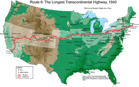Route 6 The Longest Transcontinental Highway Us Map