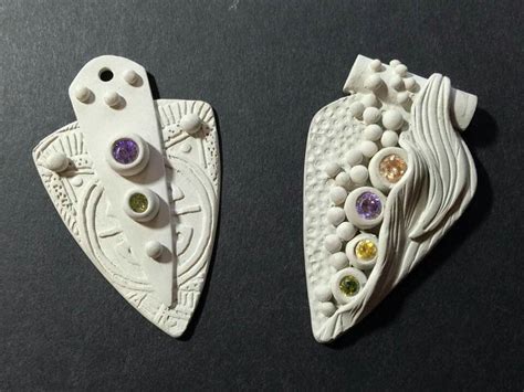 Silver Clay With Stone Settings Precious Metal Clay Jewelry Art