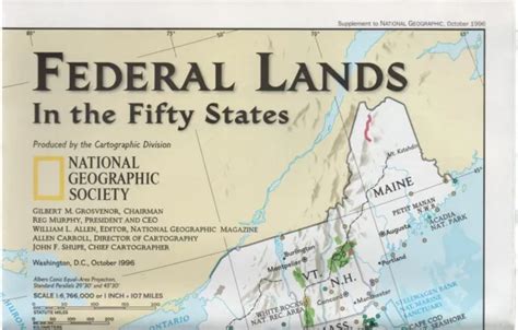 Federal Lands In The Fifty States Map Insert National Geographic 1996