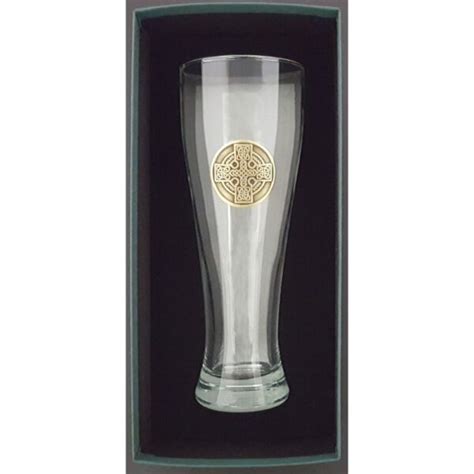 23 Oz Giant Beer Glass Brass Finish Celtic Cross The Robert Emmet Company Inc
